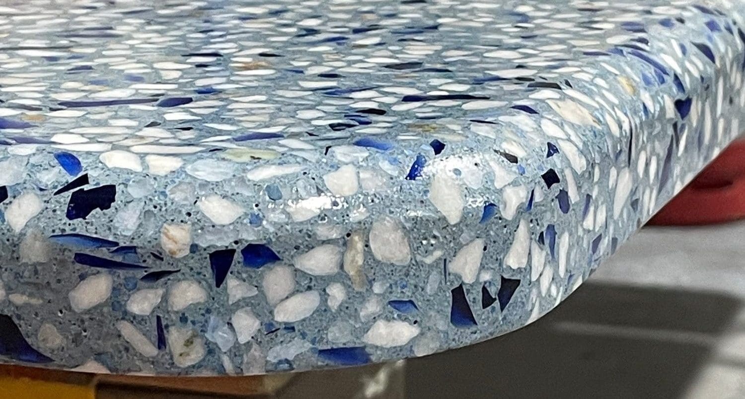 Blue kitchen benchtop